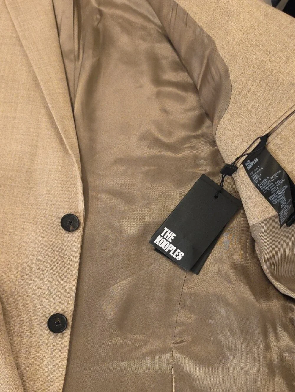 The Kooples Beige men’s  Blazer - Slim Two-Button Sport Coat size US 36 NWTS